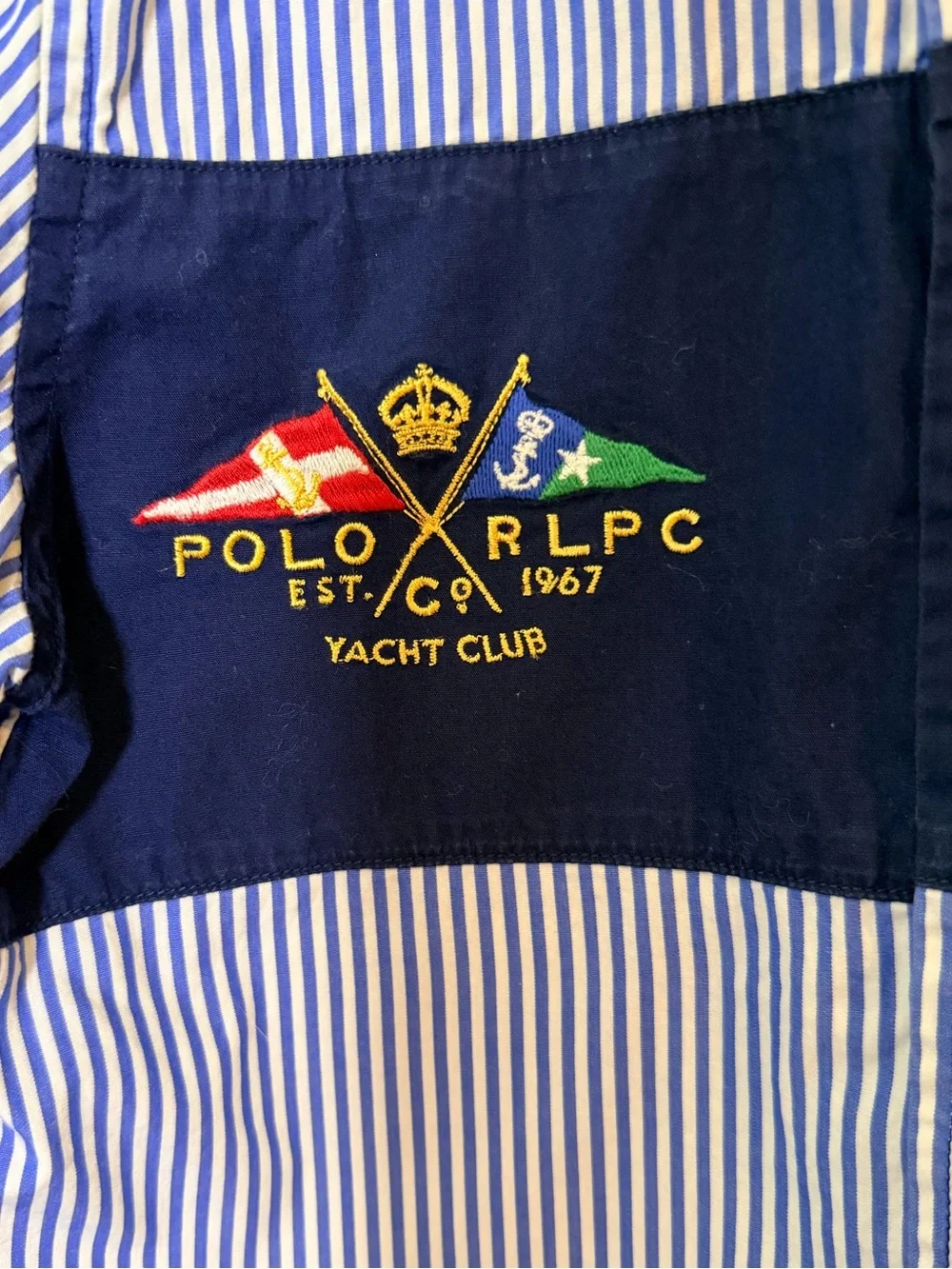 Polo Ralph Lauren Boys Striped Big Pony Yacht Club Button Down Shirt Size 6